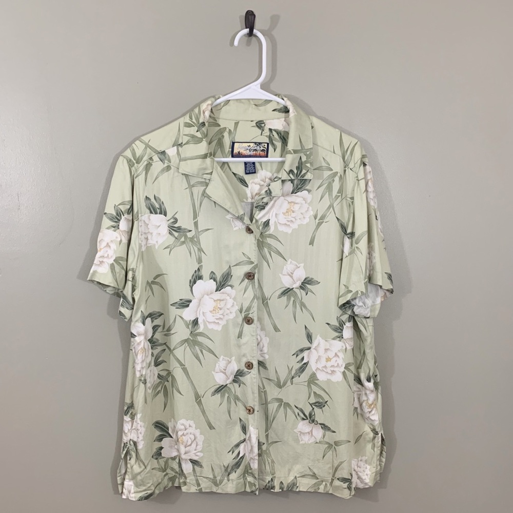 Havana Jack’s Cafe Floral Print Hawaiian Shirt 1X